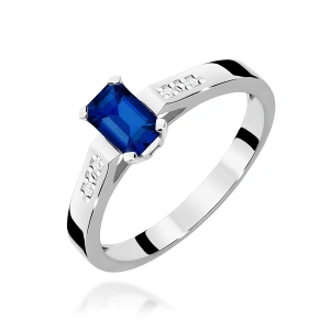 Pierścionek W0078 Szafir 0,60ct białe złoto