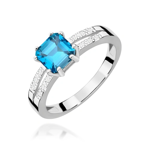Pierścionek W0079 Topaz Swiss 1,10ct białe złoto 375