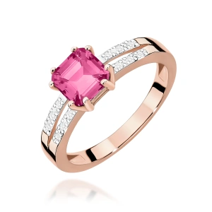 Pierścionek W0079 Różowy Topaz 1,10ct różowe złoto