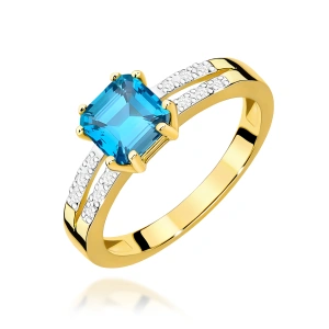 Pierścionek W0079 Topaz Swiss 1,10ct żółte złoto