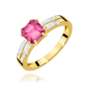 Pierścionek W0079 Różowy Topaz 1,10ct żółte złoto