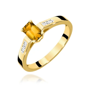 Pierścionek W0078 Cytryn 0,60ct żółte złoto 375