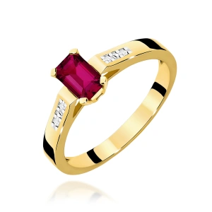 Pierścionek W0078 Rubin 0,80ct żółte złoto 375