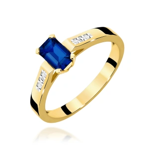 Pierścionek W0078 Szafir 0,60ct żółte złoto 375