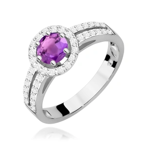 Pierścionek W0087 Ametyst 0,50ct białe złoto