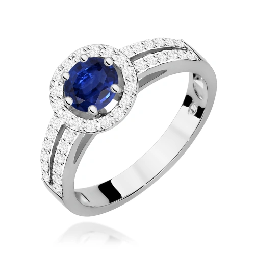 Pierścionek W0087 Szafir 0,50ct białe złoto