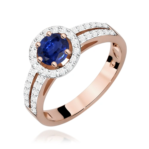 Pierścionek W0087 Szafir 0,50ct różowe złoto