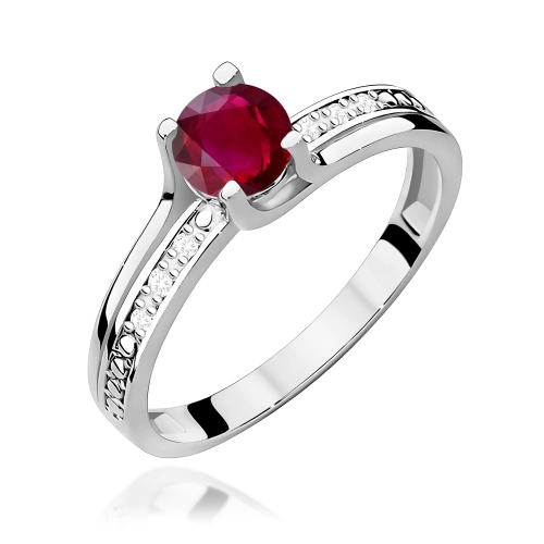 Gyűrű W0106 Rubin 0,60ct Fehér arany