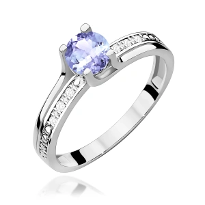 Pierścionek W0106 Tanzanit 0,50ct białe złoto