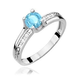 Pierścionek W0106 Topaz Swiss 0,50ct białe złoto 375