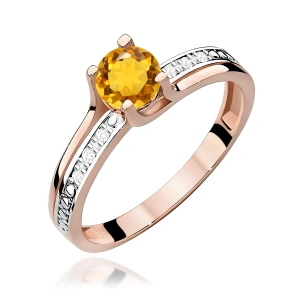 Pierścionek W0106 Cytryn 0,50ct różowe złoto