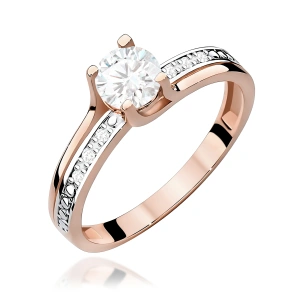 Pierścionek W0106 Biały Szafir 0,60ct różowe złoto