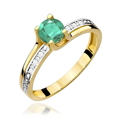 Bague W0106 Émeraude 0,50ct Or jaune