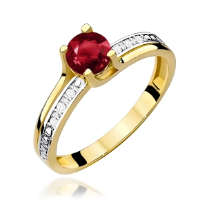 Pierścionek W0106 Granat 0,60ct żółte złoto