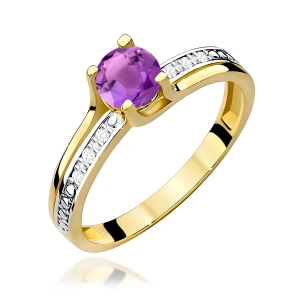 Pierścionek W0106 Ametyst 0,50ct żółte złoto 375