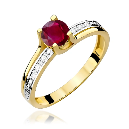 Pierścionek W0106 Rubin 0,60ct żółte złoto