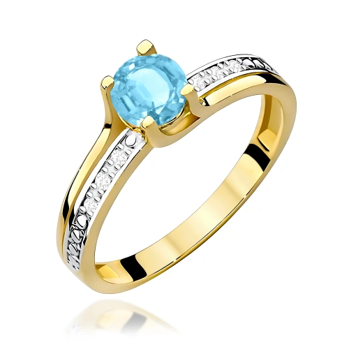 Pierścionek W0106 Topaz Swiss 0,50ct żółte złoto 375