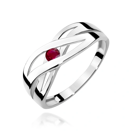 Pierścionek W0156 Rubin 0,15ct białe złoto 375