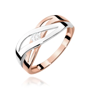 Pierścionek W0156 Diament 0,10ct różowe złoto