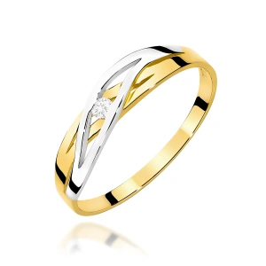 Pierścionek W0156 Diament 0,04ct żółte złoto