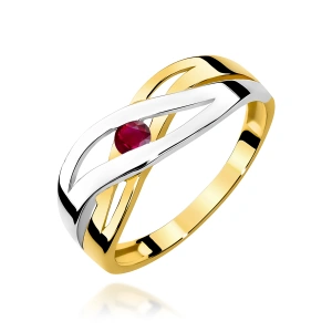 Pierścionek W0156 Rubin 0,15ct żółte złoto 375
