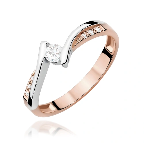 Bague W0177 Diamant 0,13ct Or rose