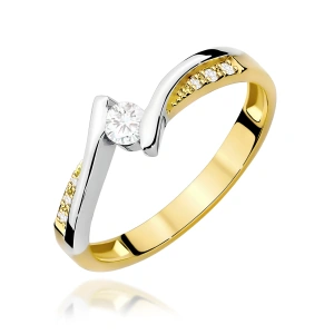 Pierścionek W0177 Diament 0,13ct żółte złoto