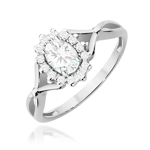 Pierścionek W0182 Diament laboratoryjny 0,40ct białe złoto 375