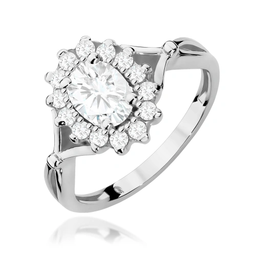 Pierścionek W0182 Diament Laboratoryjny 0,70ct białe złoto 375
