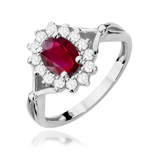 Gyűrű W0182 Rubin 1,00ct Fehér arany