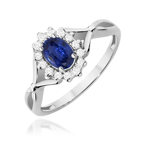 Inel W0182 Safir 0,70ct Aur alb 375