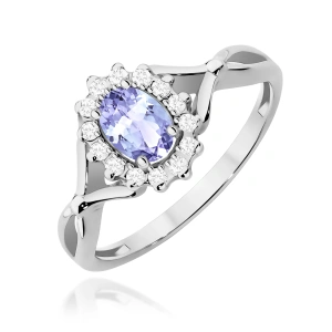 Pierścionek W0182 Tanzanit 0,40ct białe złoto 375