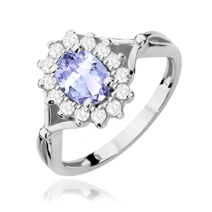 Pierścionek W0182 Tanzanit 0,70ct białe złoto