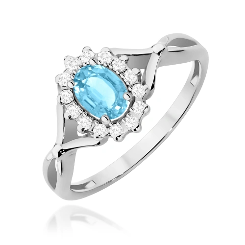 Pierścionek W0182 Topaz Swiss 0,50ct białe złoto 375