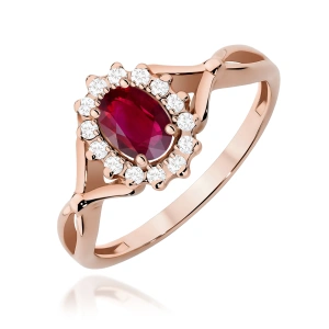 Pierścionek W0182 Rubin 0,60ct różowe złoto