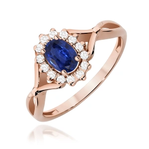 Pierścionek W0182 Szafir 0,70ct różowe złoto