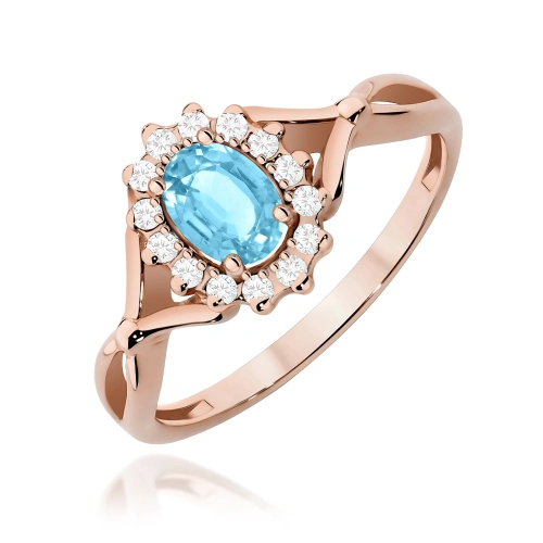 Prsteň W0182 Topás 0,50ct ružové zlato
