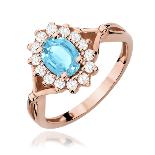 Prsteň W0182 Topás 0,90ct ružové zlato