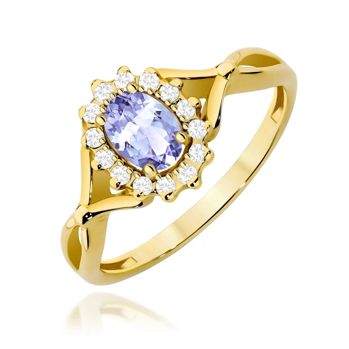 Pierścionek W0182 Tanzanit 0,40ct żółte złoto