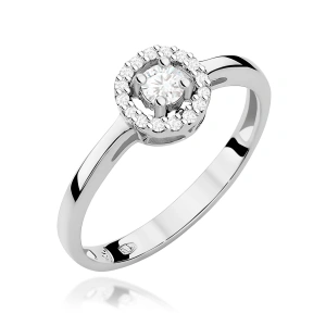 Pierścionek W0238 Diament 0,12ct białe złoto