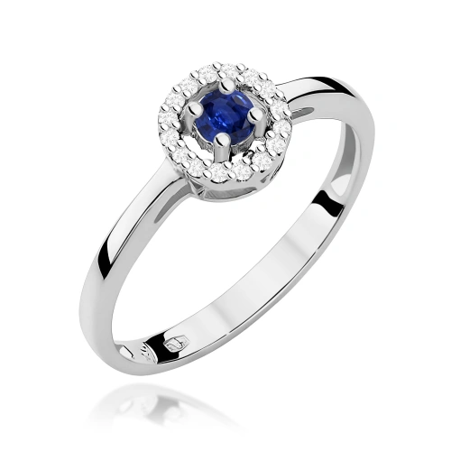 Pierścionek W0238 Szafir 0,15ct białe złoto