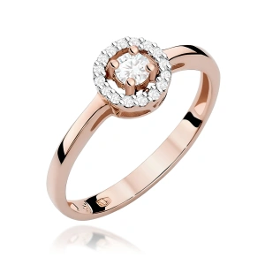 Pierścionek W0238 Diament 0,12ct różowe złoto