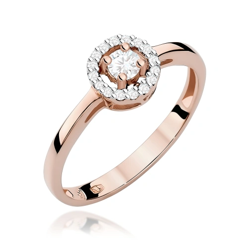 Bague W0238 Diamant 0,12ct Or rose