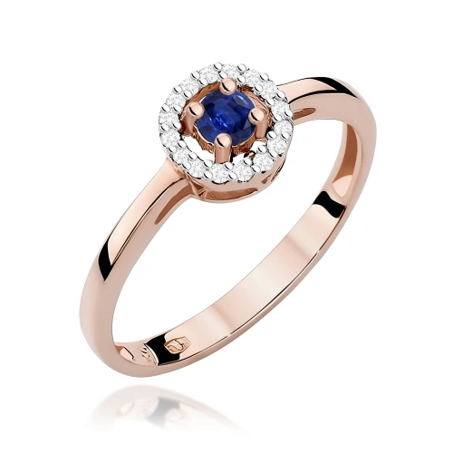 Pierścionek W0238 Szafir 0,15ct różowe złoto