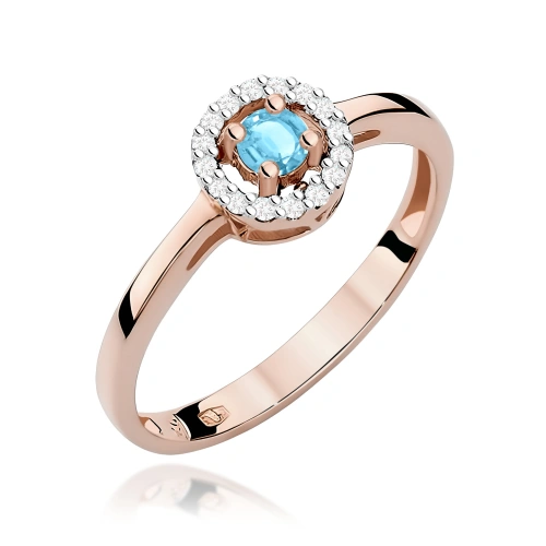 Prsteň W0238 Topás 0,15ct ružové zlato