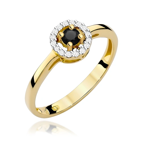 Bague W0238 Diamant noir 0,12ct Or jaune