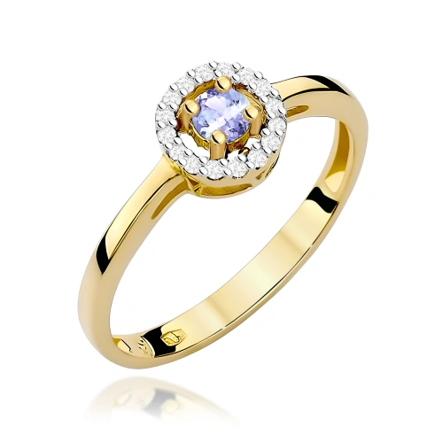 Pierścionek W0238 Tanzanit 0,15ct żółte złoto 375