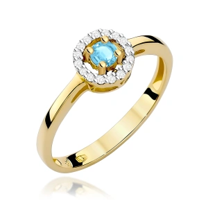 Pierścionek W0238 Topaz Swiss 0,15ct żółte złoto 375