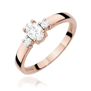 Pierścionek W0264 Diament Laboratoryjny 0,40ct różowe złoto