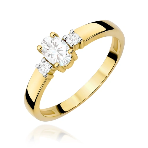 Pierścionek W0264 Diament Laboratoryjny 0,40ct żółte złoto 375